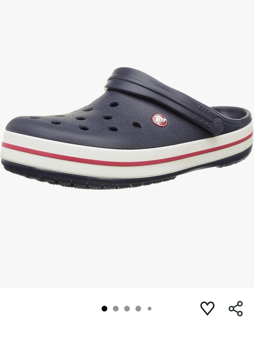 CROCS Men And Women Navy Clog with Red and White Stripe